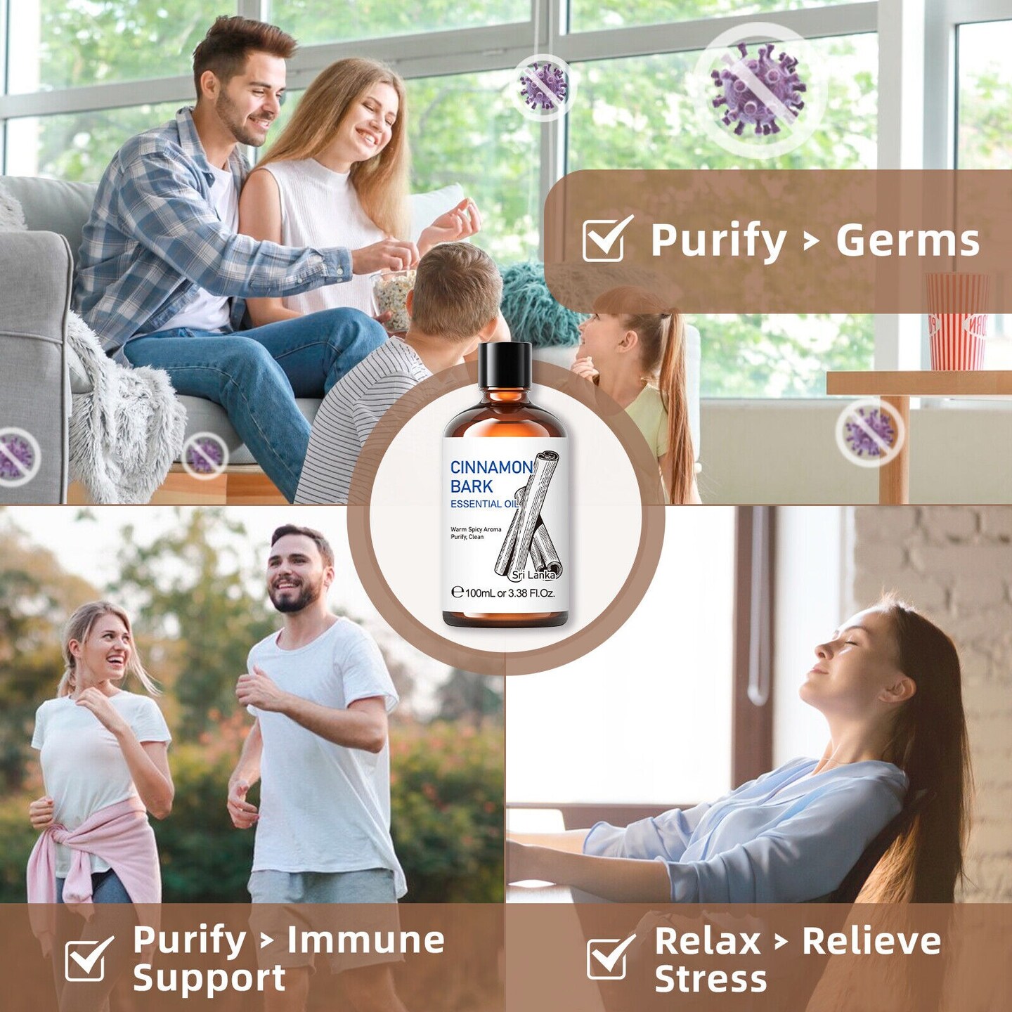 Pure Cinnamon Essential Oil for Therapeutic Diffusion and Crafting