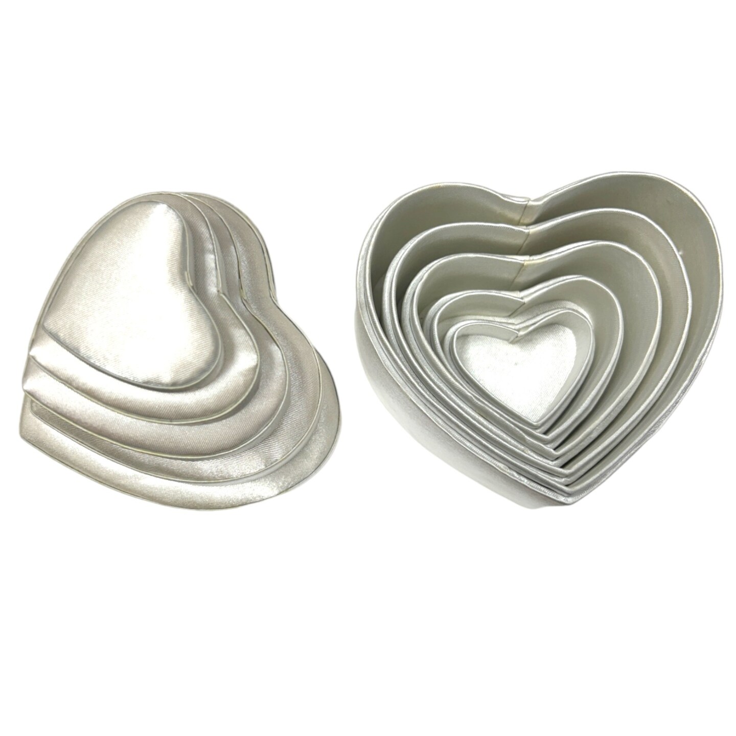 Nested Heart-Shaped Keepsake Box Set - White / 5 pc. Set