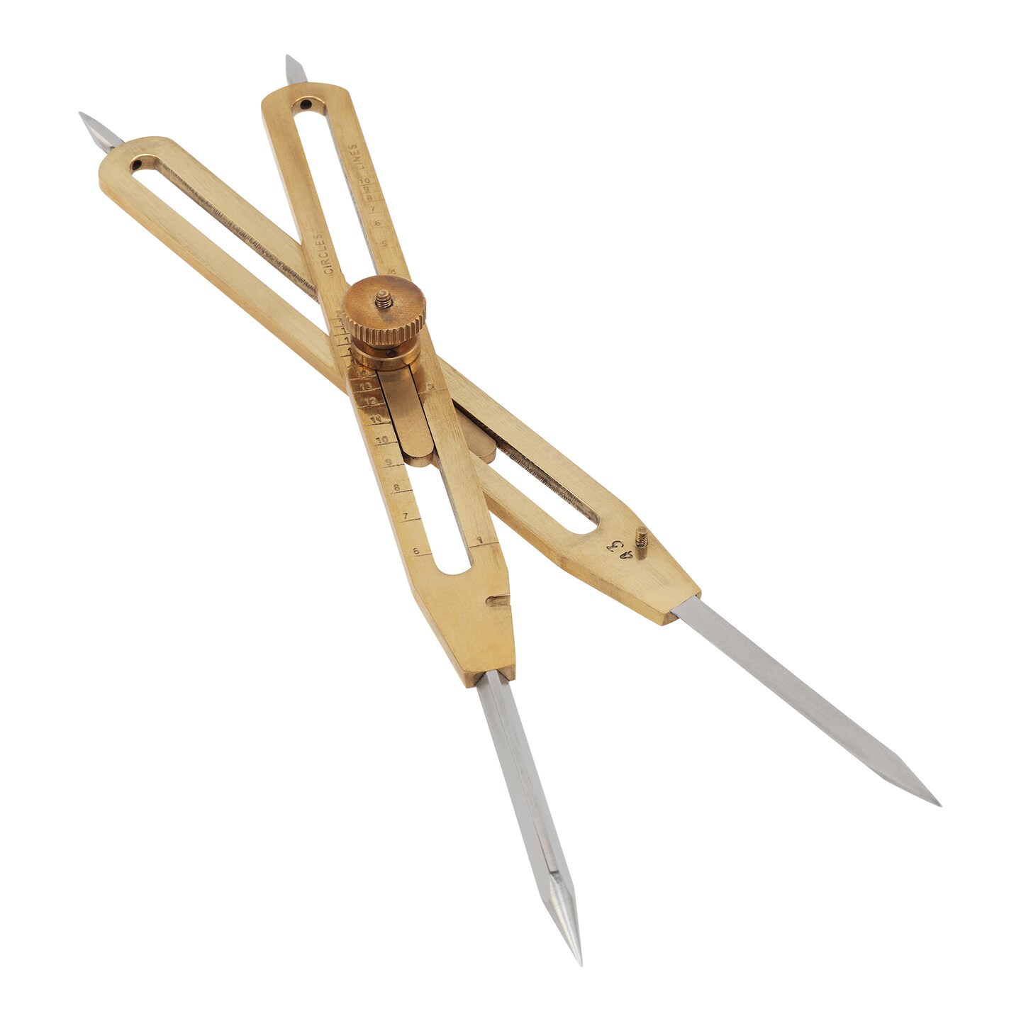 Acurit 9&#x22; Brass Proportional Divider - Solid Steel Points, Adjustable Legs, Graduated Measurement, Includes Carrying Case for Easy Transport and Store