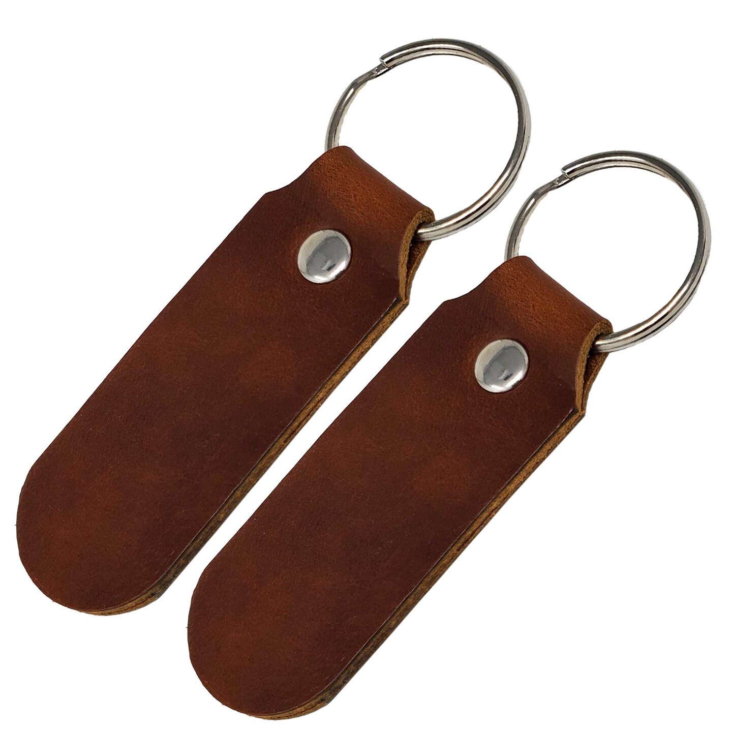 2 Sided Leather Key Chains 10 Pack-Customize it for Promotional Gifts, Fundraising, Events, Wedding - Engrave on Both Sides