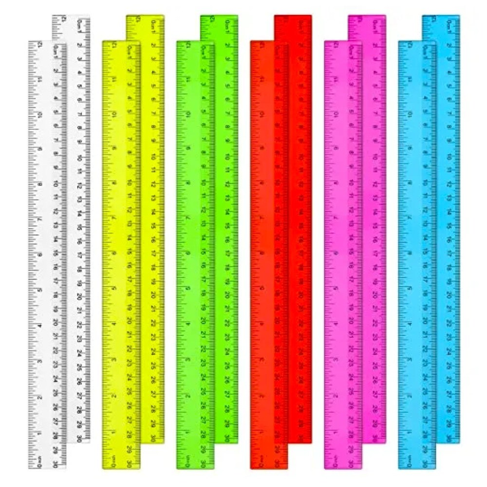 Plastic 12 Inch & Metric Ruler 12 Inch Assorted