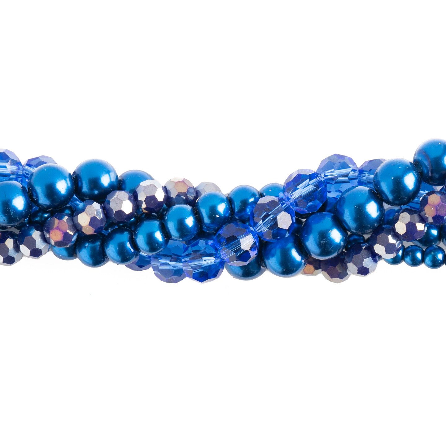 Crystal Lane DIY Siberian Squill Twisted Glass & Pearls Beads, 5 Strands