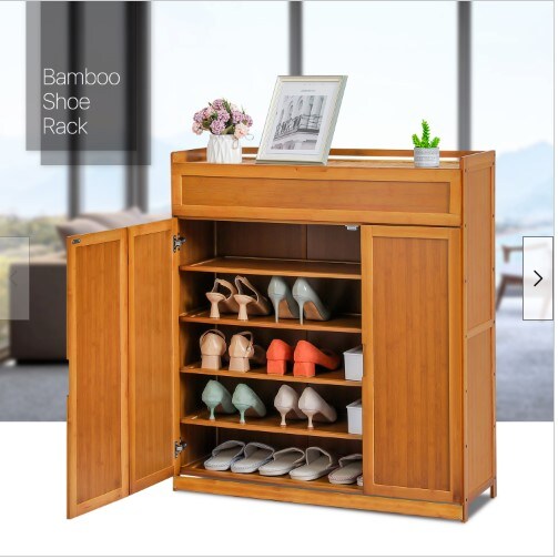 Shoe outlet cabinet bamboo