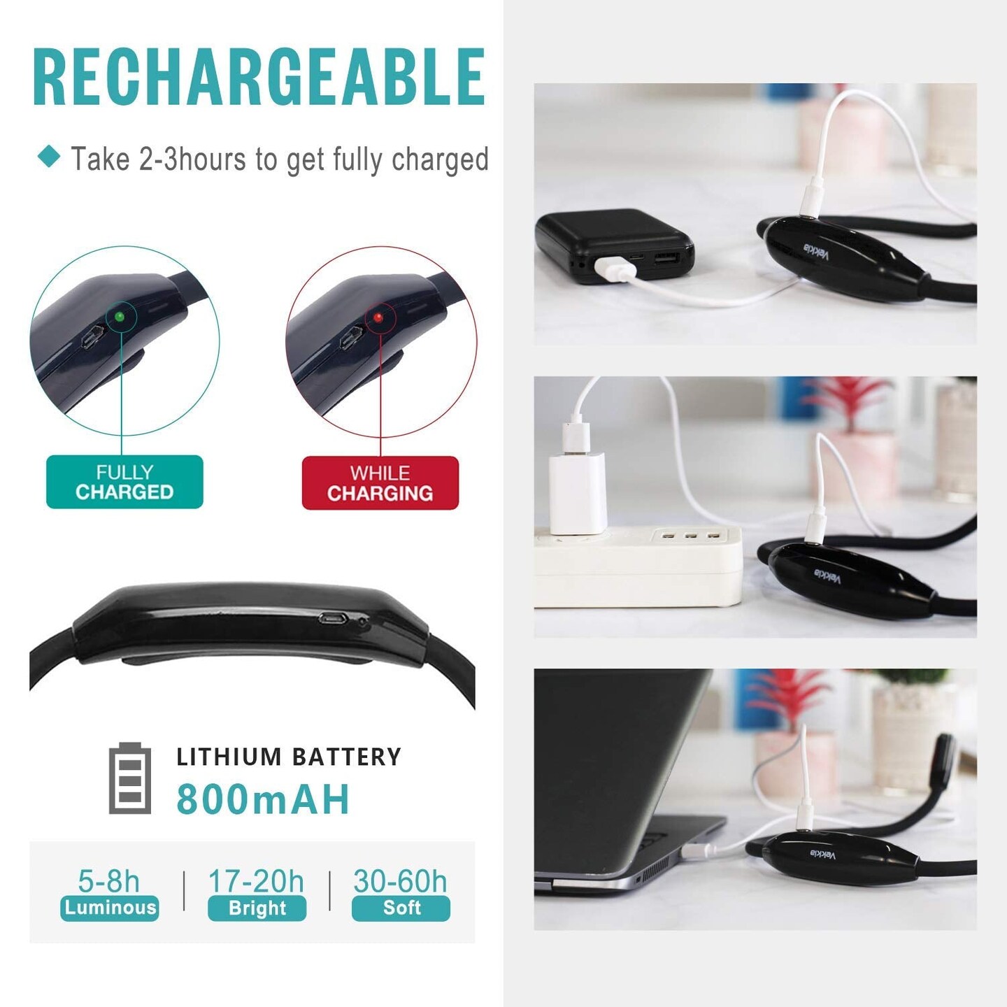Lightweight Neck Reading Light, Book Light for Reading in Bed, Neck Light for Knitting,3 Colors,9 Brightness,Rechargeable,Hand Free,Portable,Long Lasting,Suitable for Crocheting,Sewing,Craft