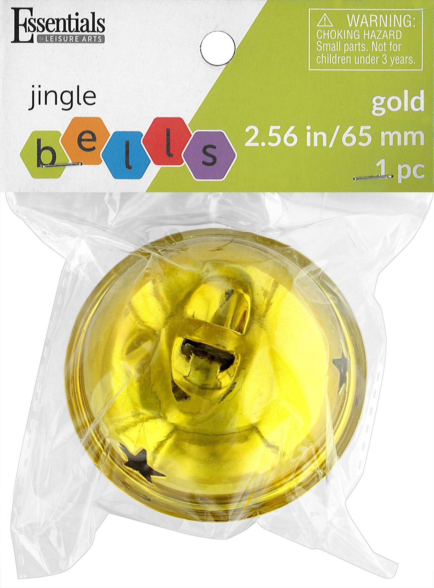 Essentials By Leisure Arts Arts Jingle Bell 2.56&#x22; Gold 1pc