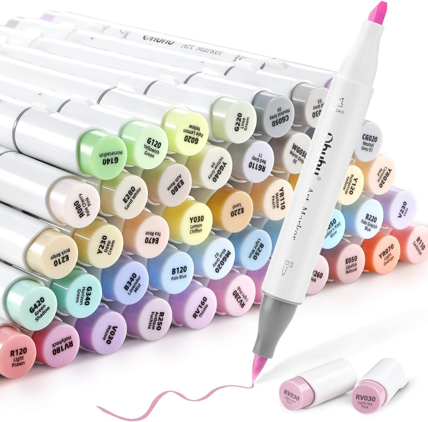 Watercolor Markers For Adult Coloring, 12 Pastel Colors