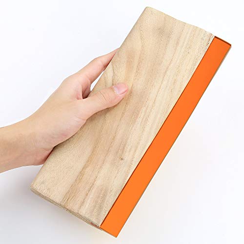 2 Pieces 2 Sizes Screen Printing Squeegee, 75 Durometer Wooden Ink Scraper for Screen Printing, 9.4 and 5.9 inch