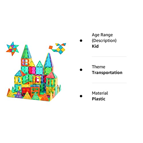 Magnetic Tiles Toys for Kids, Starter Set 3D Magnet Building Blocks Construction Playboards, STEM Learning Educational Toddlers Toy Gift for 3+ Year Old Boys and Girls
