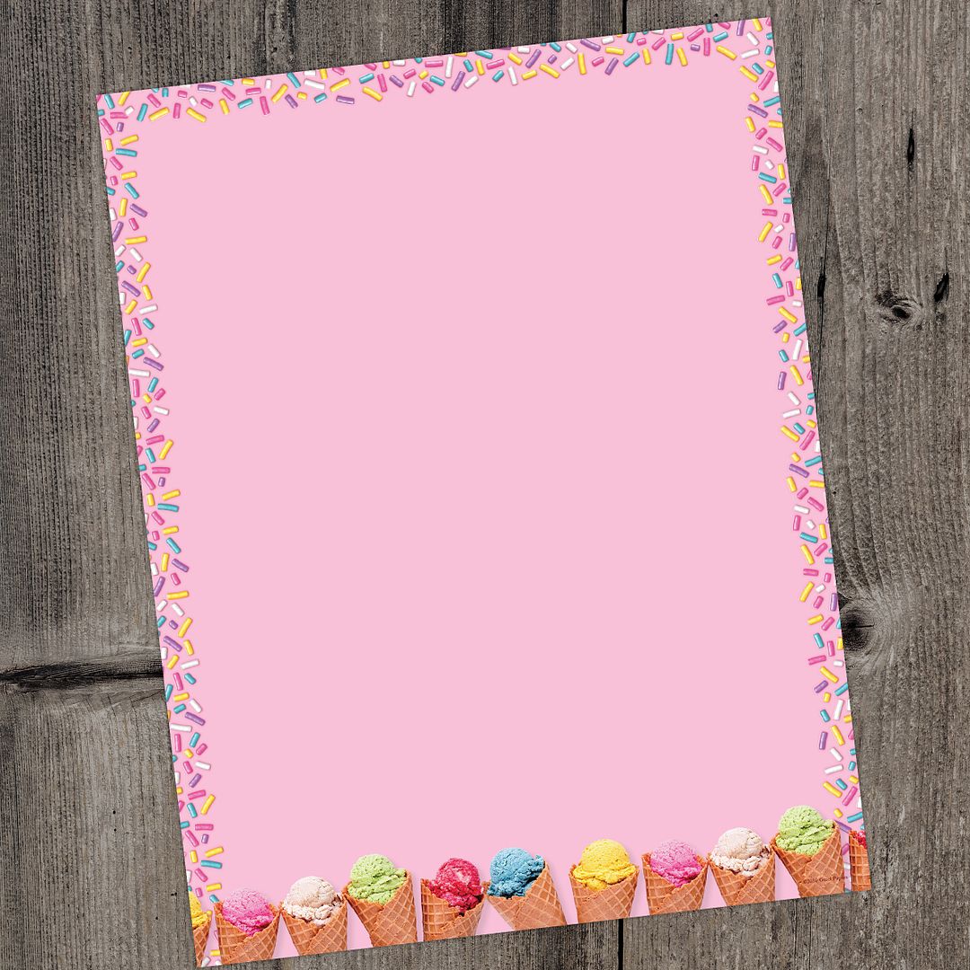 Great Papers! Scoops Ice Cream Stationery Letterhead, Invitations and Announcements, Printer Friendly, 8.5"x11", 80 Pack