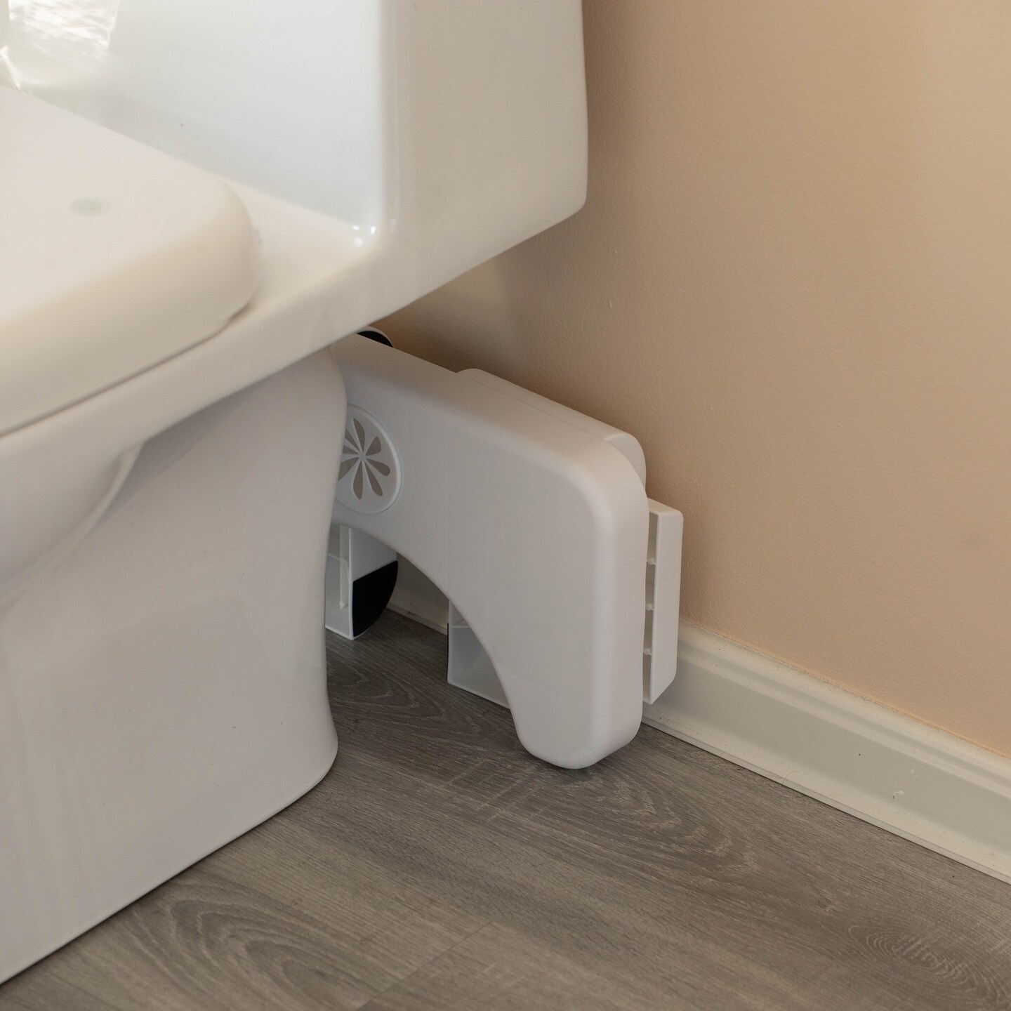 Portable Squatting Bathroom Potty Stool, White Poop Foot Stool, 6.25” Toilet Assistance Foldable Step Stool with Freshener Space