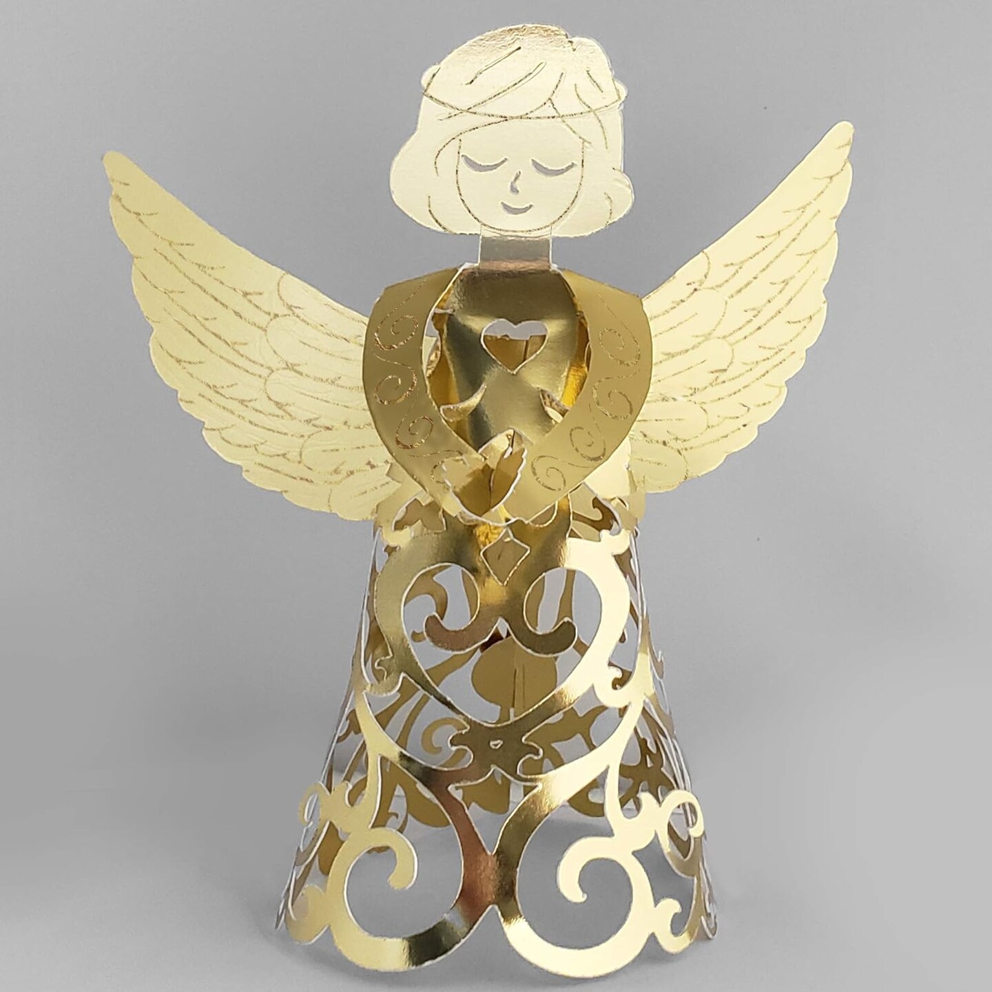 Popup Gold Angels Christmas Tree Ornaments (6 ct.) 6.5 Inches Tall
