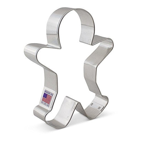 Happy Gingerbread Man Cookie Cutter, Large 5.25&#x22; by Ann Clark Cookie Cutters