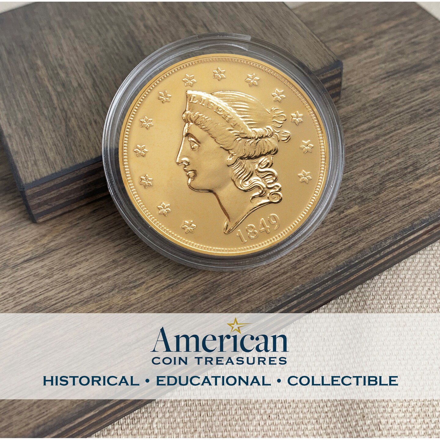 Tribute to America&#x27;s Most Beautiful Coins - $20 Liberty Gold Piece 1850-1907 Replica Coin