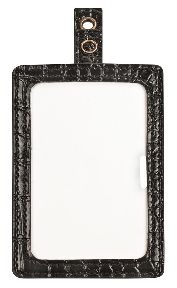 MyID Cardholder, Croc Black, 4" x 2.5", Clear Window, 1 count