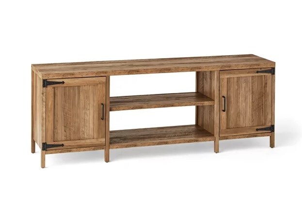 Rustic Weathered Oak Farmhouse TV Stand for TVs up to 70&#x22;