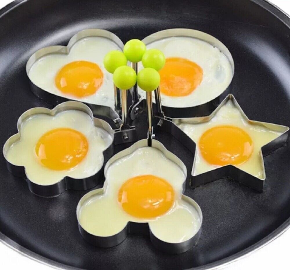 5 Non-Stick Stainless Steel Fried Egg Pancake Ring Mold Kitchen Tools