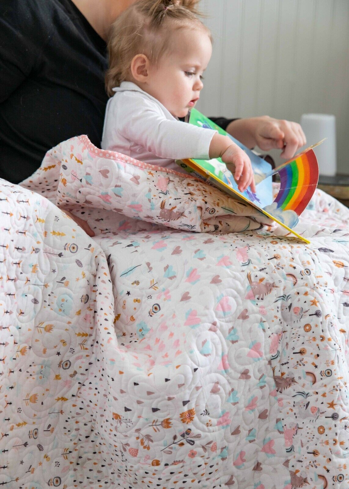 Baby Girl Unicorn Flowers Quilt Kit