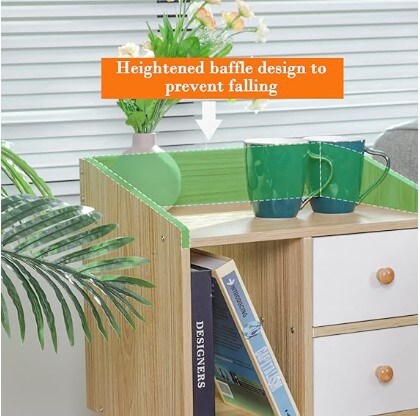 Bedside Table with Drawers, Nightstand Mid-Century Modern Nightstand with Solid Wood Legs and Open Storage Compartment:Natural Small End Table Side Table for Bedroom