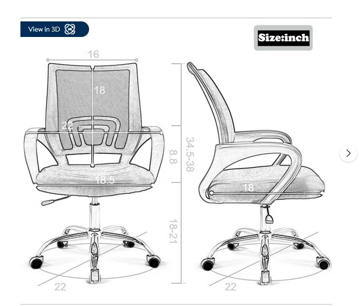 Modern Executive Rolling Swivel Chair for Women &#x26; Men, Black Mesh Office Chair Desk Chair Computer Chair Ergonomic Adjustable Stool Back Support