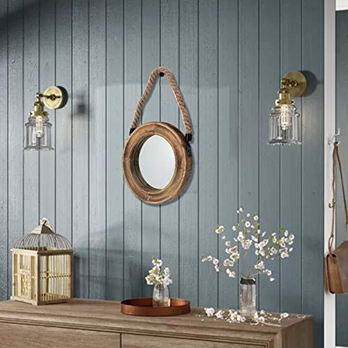 Decorative Mirror with Solid Wood Frame