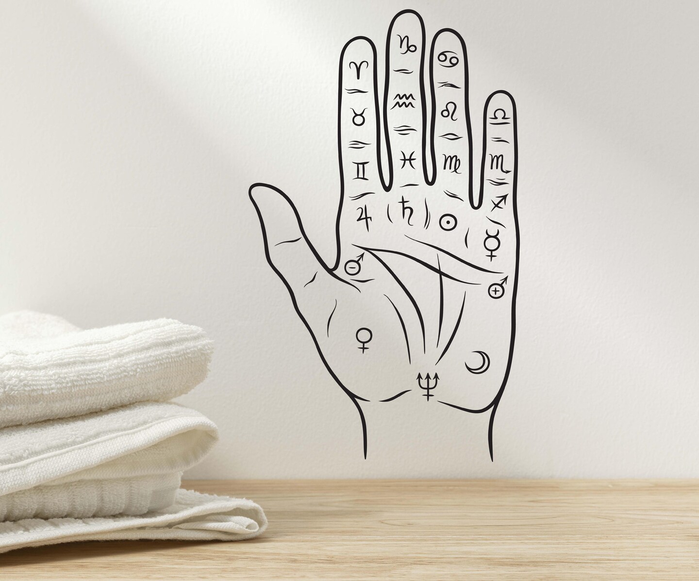 Palmistry Hand Decal, Chiromancy Palm Sticker, Zodiac Decal, Yoga ...