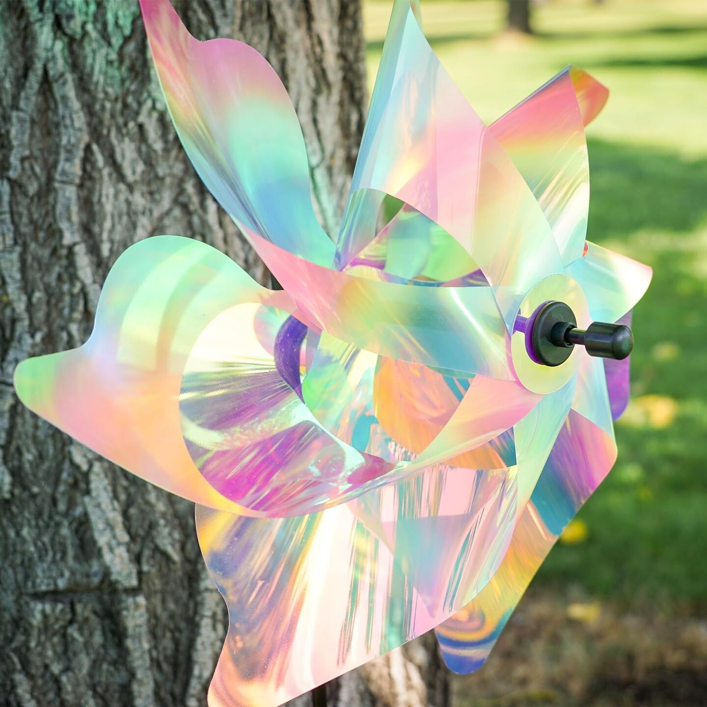 18-inch Striped Iridescent Pinwheel Spinner