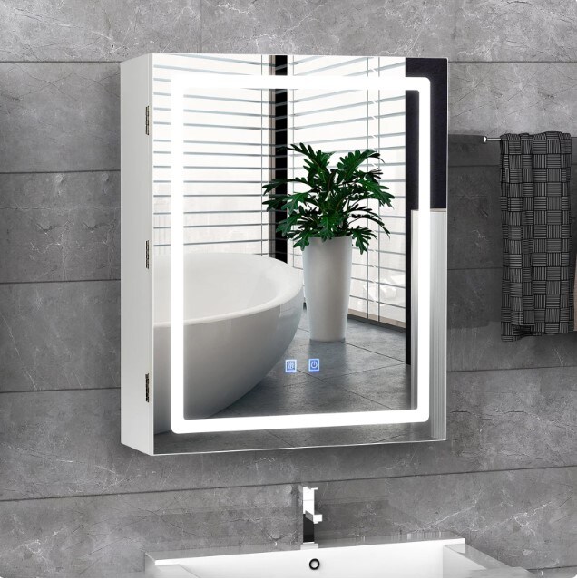 Bathroom Medicine Cabinet with Defogger and LED Lighting