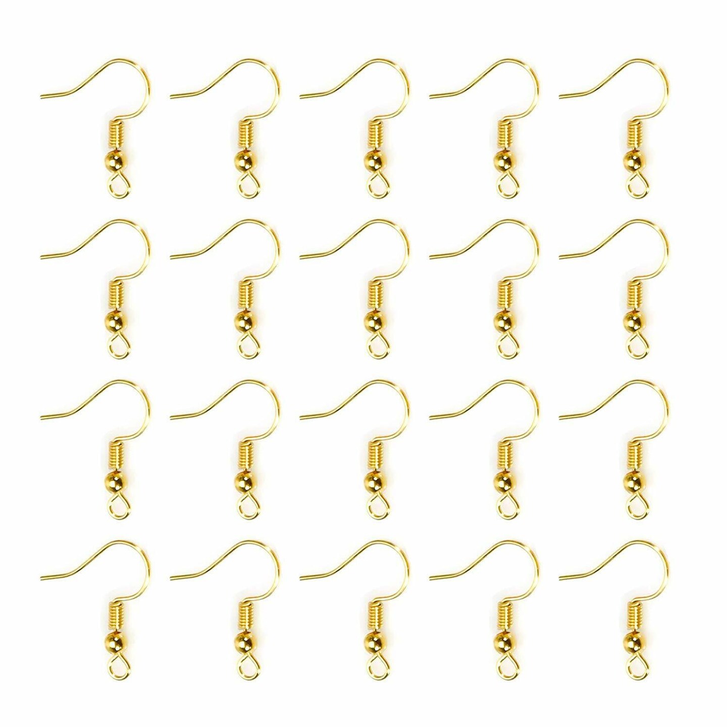 Kitcheniva 200 Pcs DIY Jewelry Making Findings Earring Hook Coil Ear Wire