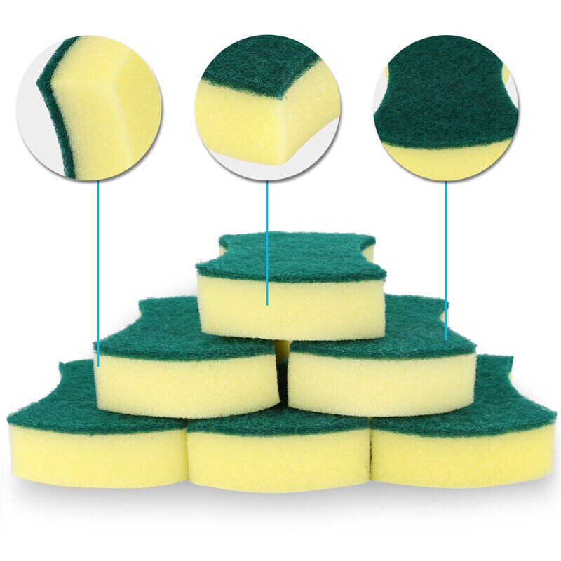 12pcs Sponge Scrubber Scourer Pad Dish Washing Scrub Sponge Stains Removing  USA