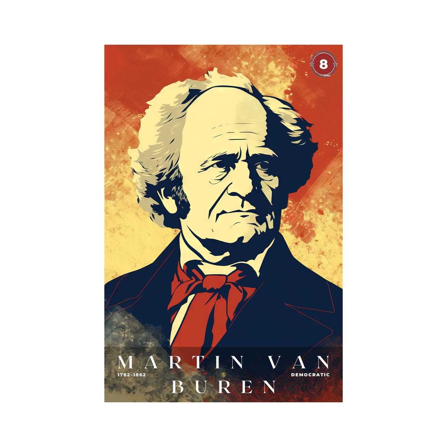 Martin Van Buren Poster, US President Print, Office Poster, Home Decor ...