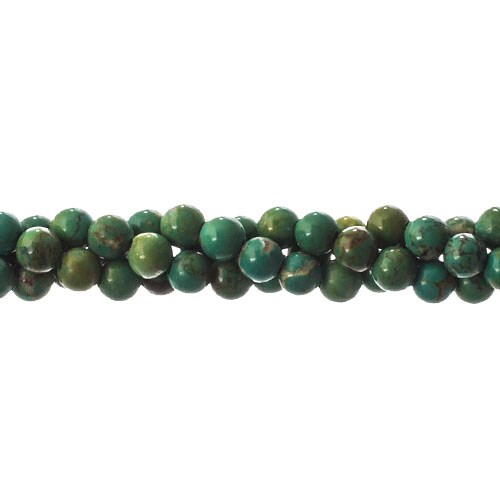 Earth&#x27;s Jewel 4mm Turquoise Green Dyed Stabilized Semi-Precious Strung Bead