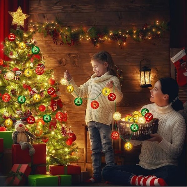 Plug in Expandable Wire Lights for Christmas Tree Decorations Outdoor Holiday 60 ft Christmas Tree Lights with 50 Bulbs Large Christmas String Lights Indoor Christmas Lights Decorations