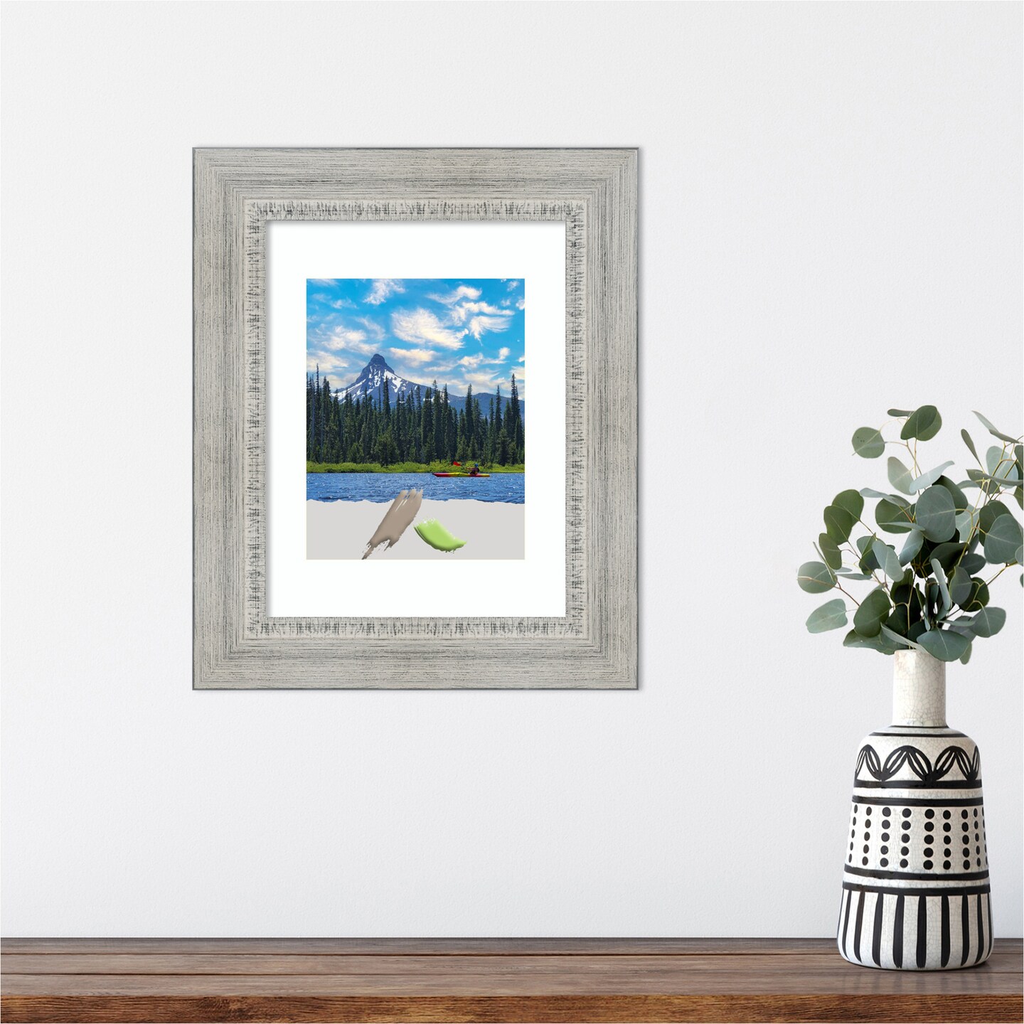 Rustic White Wash Wood Picture Frame