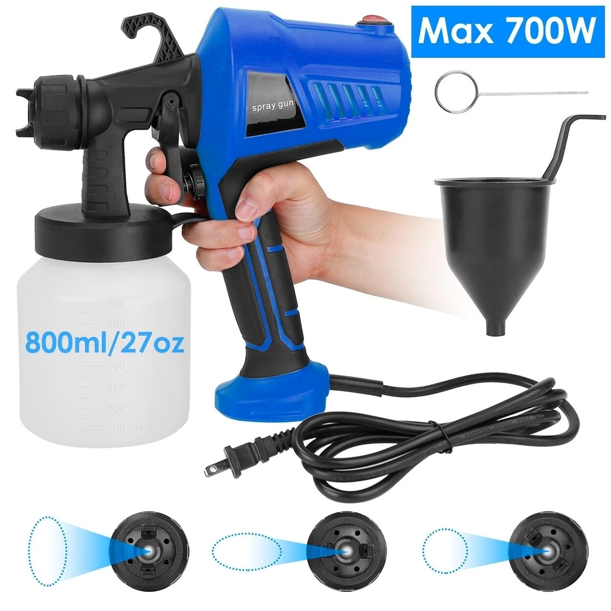 700W Electric Paint Sprayer Handheld Hvlp Spray Painter Painting Spray Gun For Fences Brick Walls
