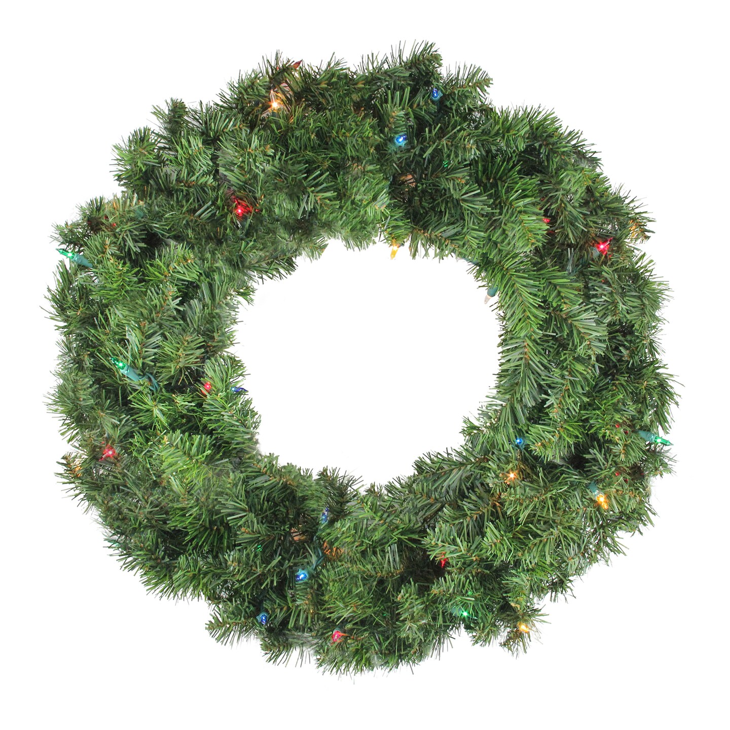 Northlight Pre-Lit Canadian Pine Artificial Christmas Wreath - 24&#x22; - Multi Lights