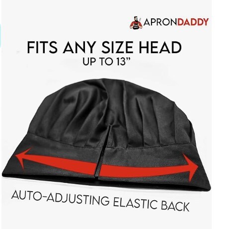 Black Funny Chef Hat with Adjustable Kitchen Cooking Hat for Men and Women