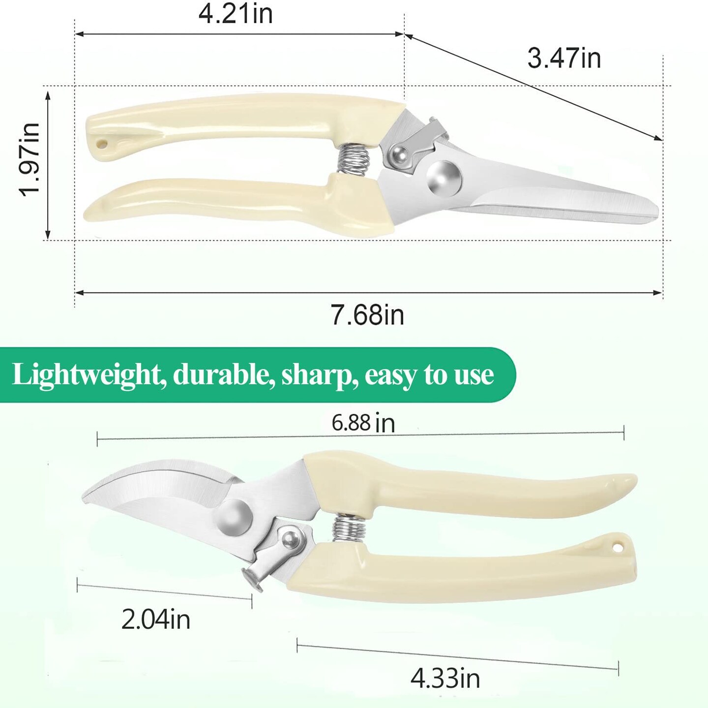  Premium garden shears, meperez pruning scissors gardening tools,  pruners for flower, bushes, rose and fruit tree, use for florist, yard and  orchard the plant clippers, sharp white steel anvil snips