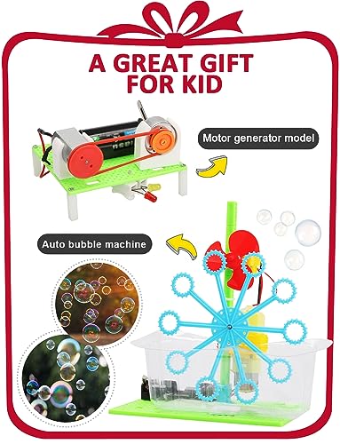 STEM Projects for Kids Ages 8-12, Robotics for Kids, DC Motor Model Car Kit, Electric Building Engineering Experiment Science Kits, Toys Gifts for Boys and Girls Ages 8 9 10 11 12