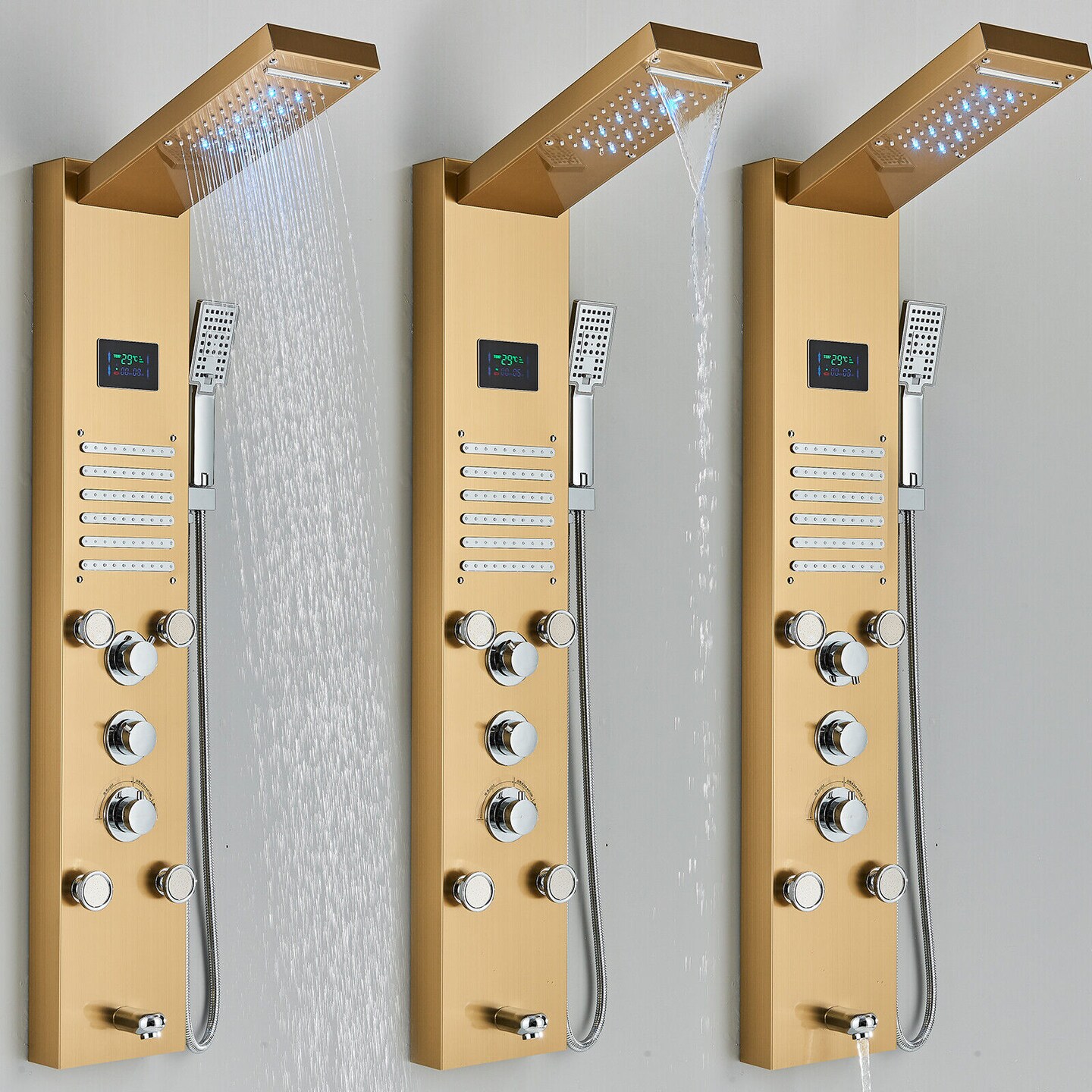 LED Shower Head Panel Tower with Massage System Michaels