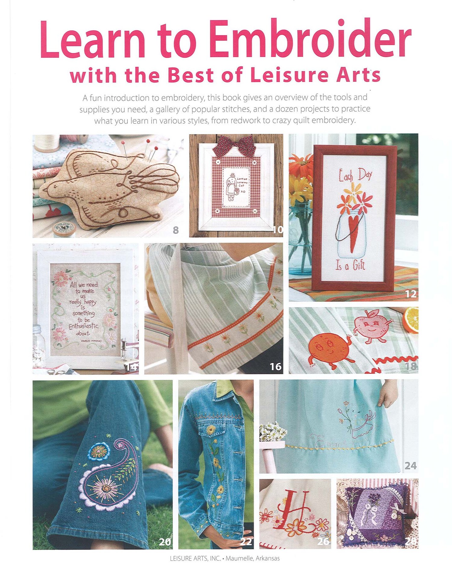 Leisure Arts Best Of Learn To Embroider Embroidery Book