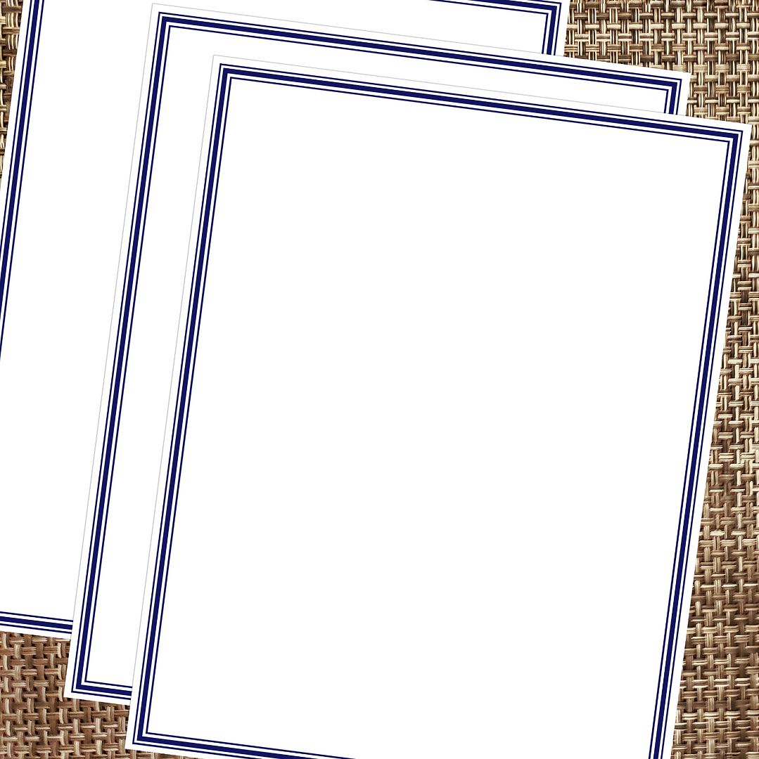 Great Papers! Navy Border Stationery Letterhead, Invitations and Announcements, Printer Friendly, 8.5&#x22;x11&#x22;, 80 Pack