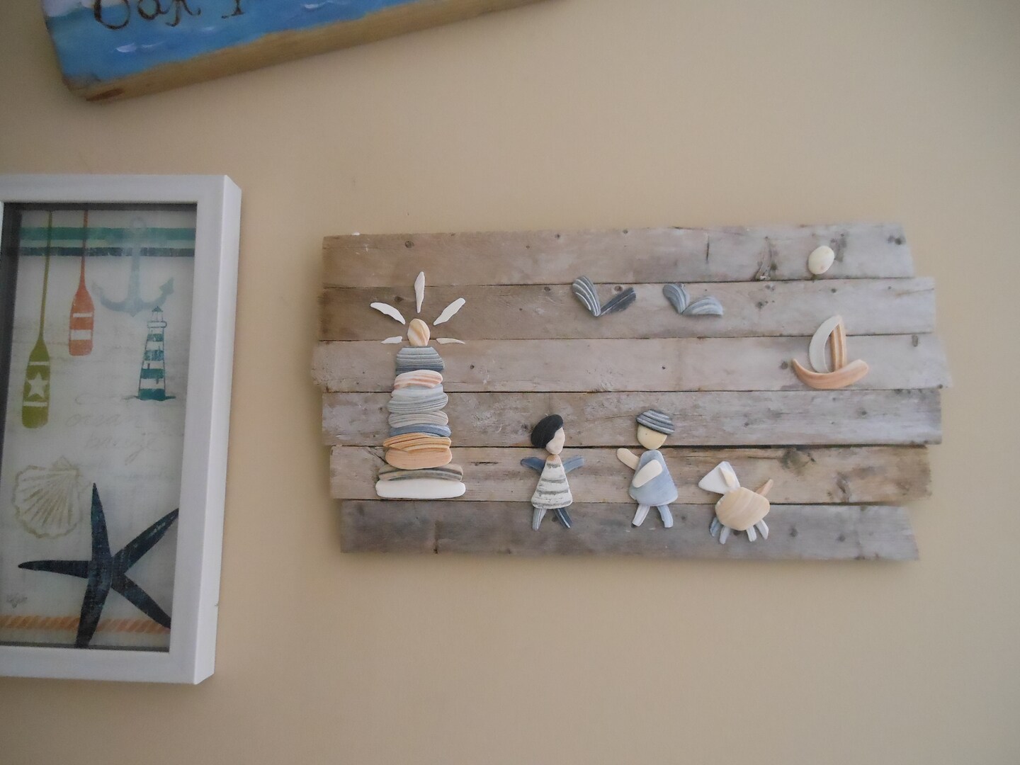 Driftwood Wall Art | Walk on the Beach with Me... Beach Decor | Long Island NY Shells - Driftwood | Rustic Coastal Beach Cottage Art product 2