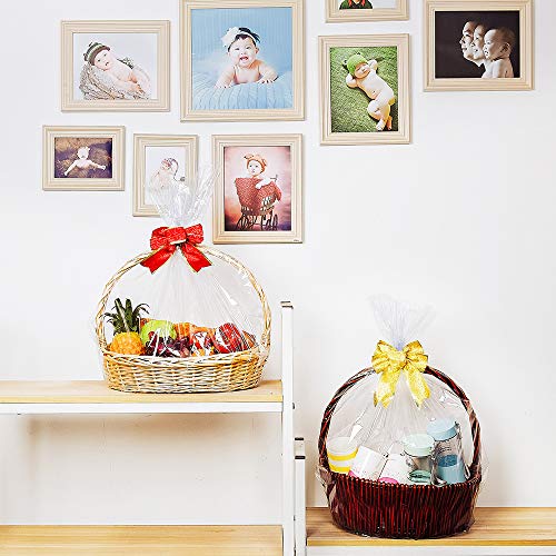 10 Pieces Shrink Wrap Bags, Extra Large Jumbo Shrink Bags Clear Cellophane Bags for Gift Baskets - 35 x 44 Inch Christmas Basket Bags (10 pcs, XL)