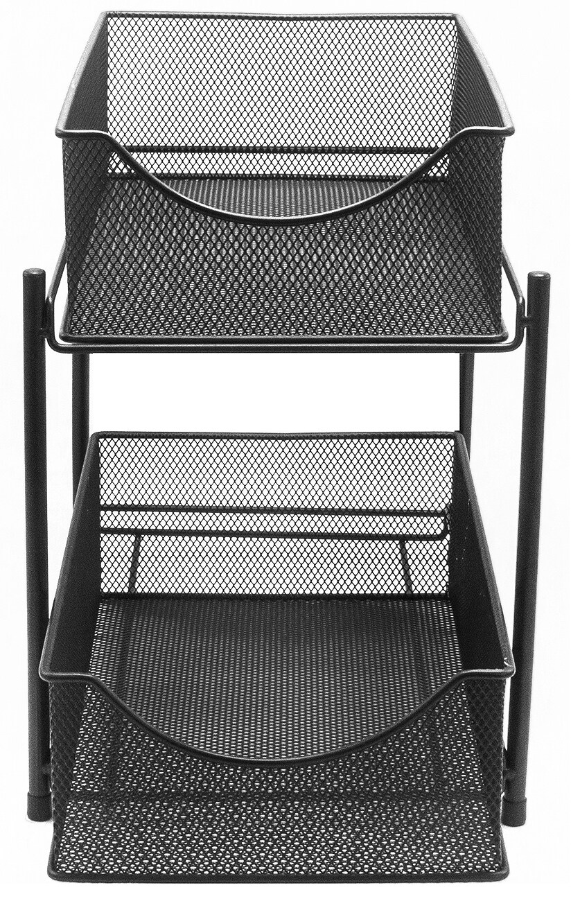 Sorbus 2-Tier Mesh Organizer Baskets With Sliding Drawers