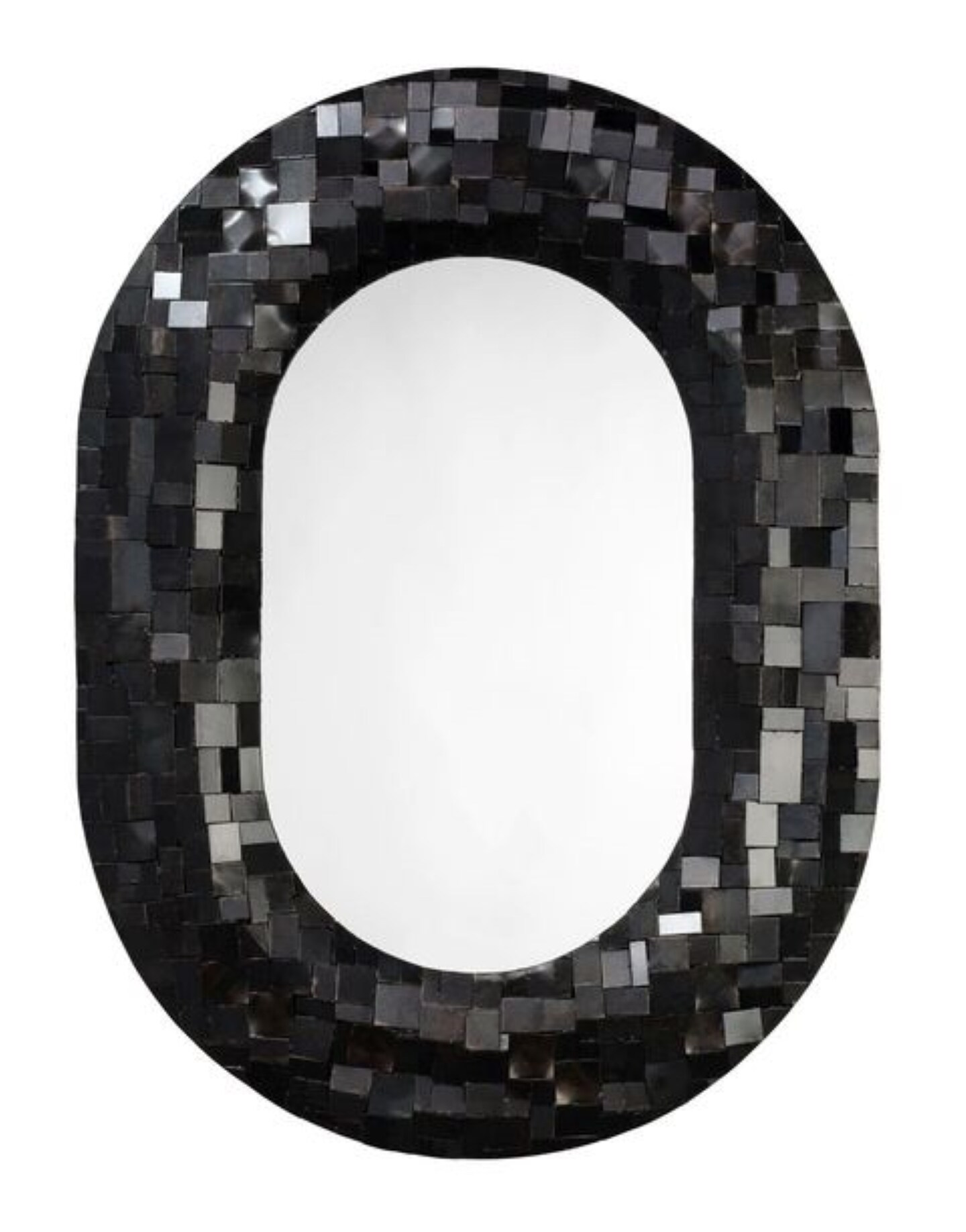 Jamie Young Company Glitzy Glamorous Framed Oval Wall Mirror - 38" - Black