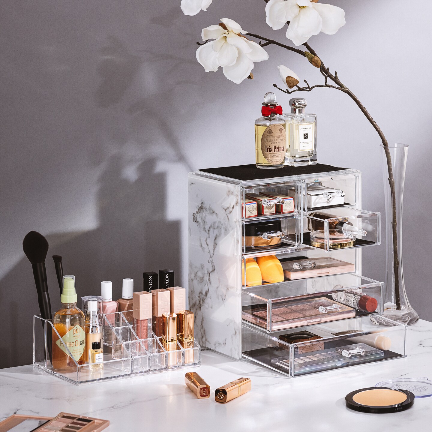 Sorbus Medium Makeup Organizer Set - (3 Large / 4 Small Drawers/Top Tray)