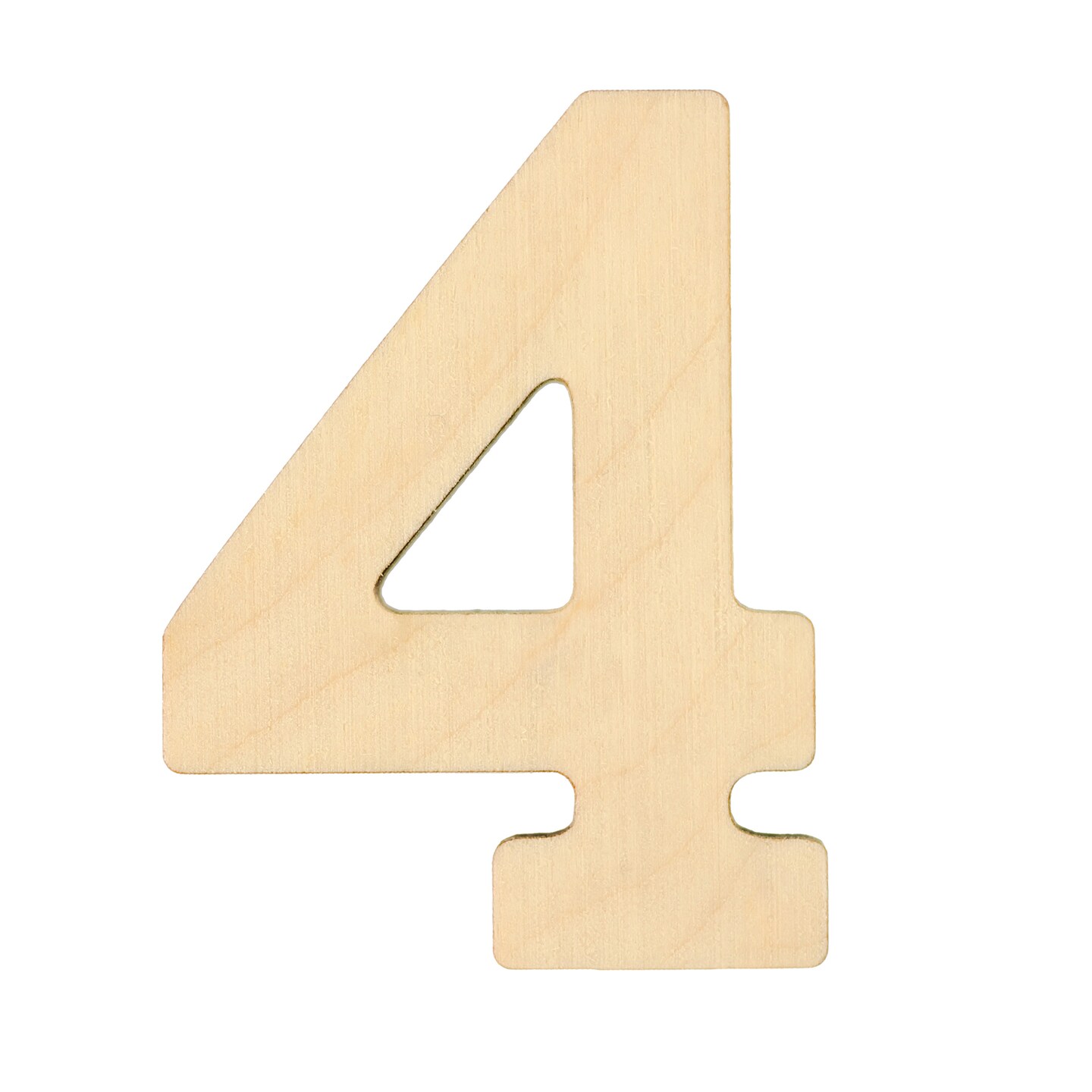 Essentials By Leisure Arts Arts Wood Letter 1.75&#x22; Birch No 4