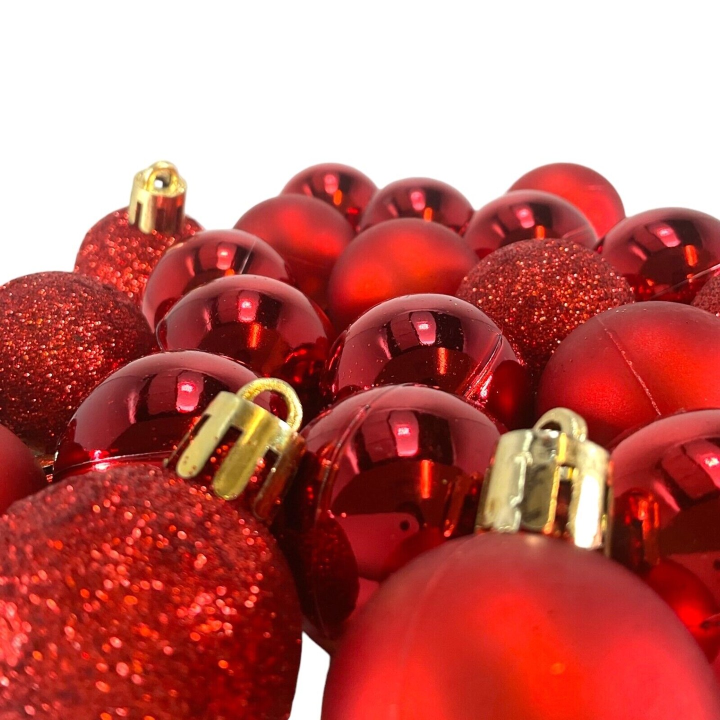 24-Piece Set of 1.2&#x22; Red Mini Shatterproof Ball Ornaments