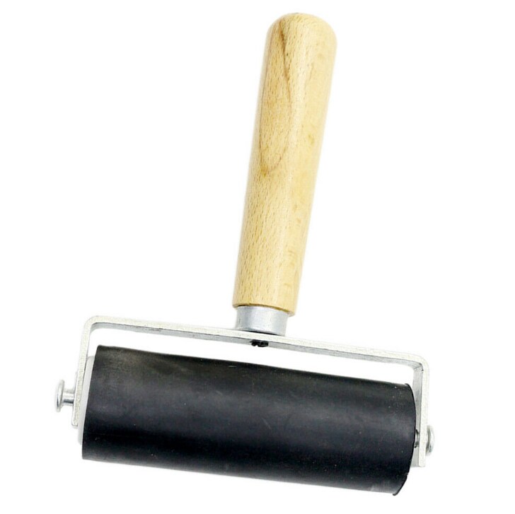 Kitcheniva Rubber Brayer Roller Wooden Handle Paint Ink Applicator