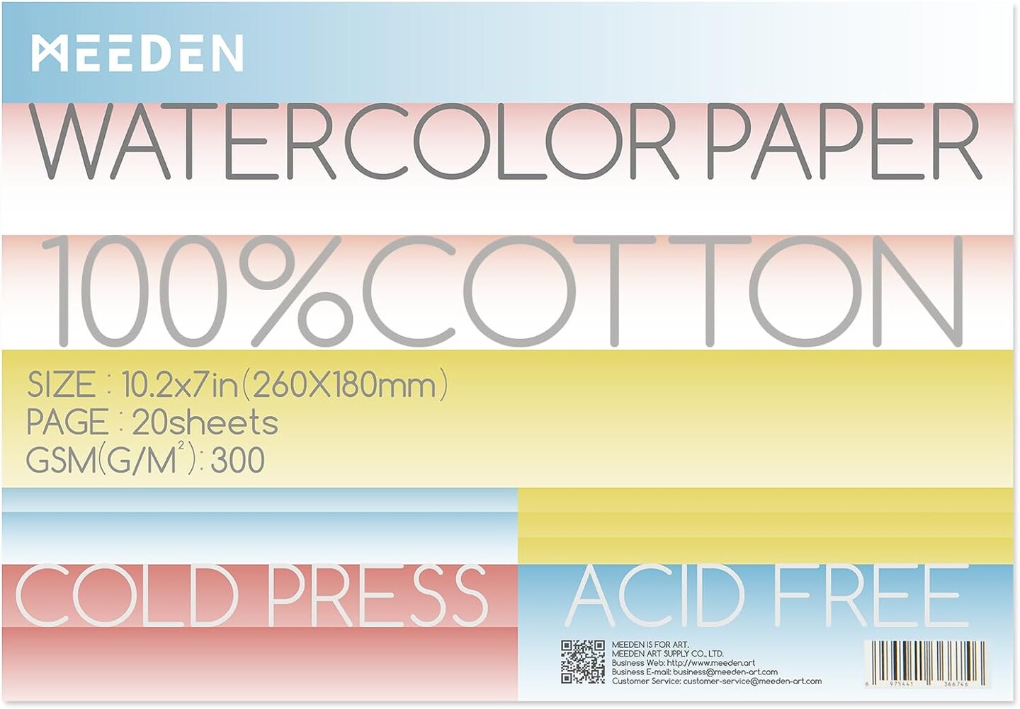 MEEDEN 4 x 3 Blank Watercolor Paper Cards, 5 Pcs Cold Press Watercolor  Paper Bulk, 100% Cotton Watercolor Paper Postcards for Adults & Students  (140lb/300gsm), 5×10 Sheets